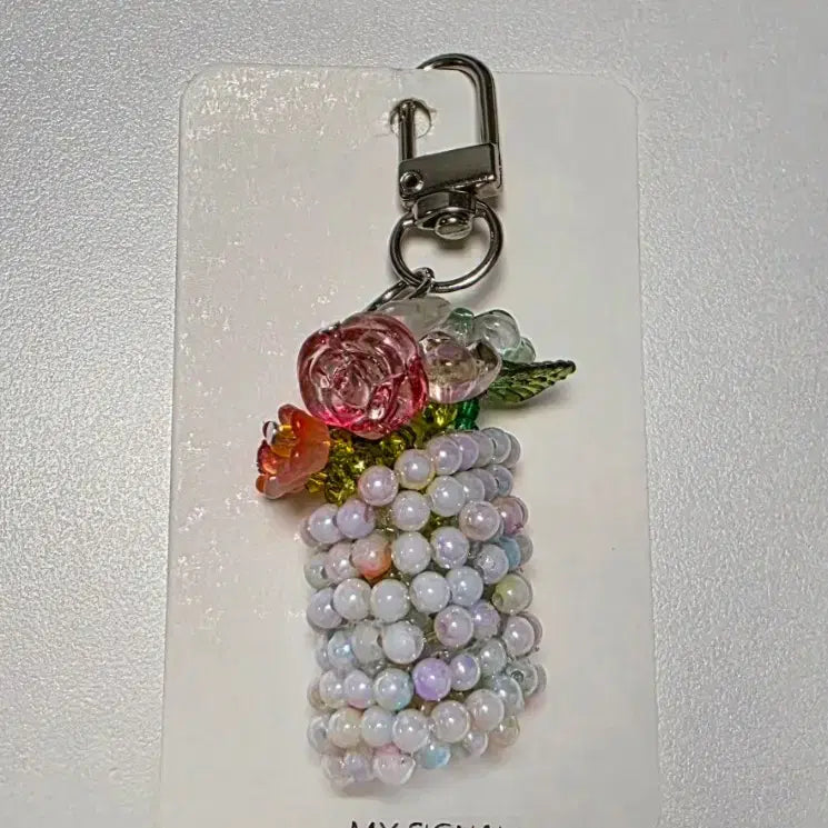 [BUNJANG] Rose Flower Basket Bead Handmade Keychain / 장미 꽃바구니 비즈 수제 키링 | 핸드메이드 | 선물포장