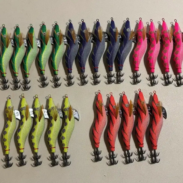 [BUNJANG] Odonmok Squid Lures 3.0 (UV) - 25 pcs / 무늬오징어 오동목 에기 3.0호 (UV) 25개