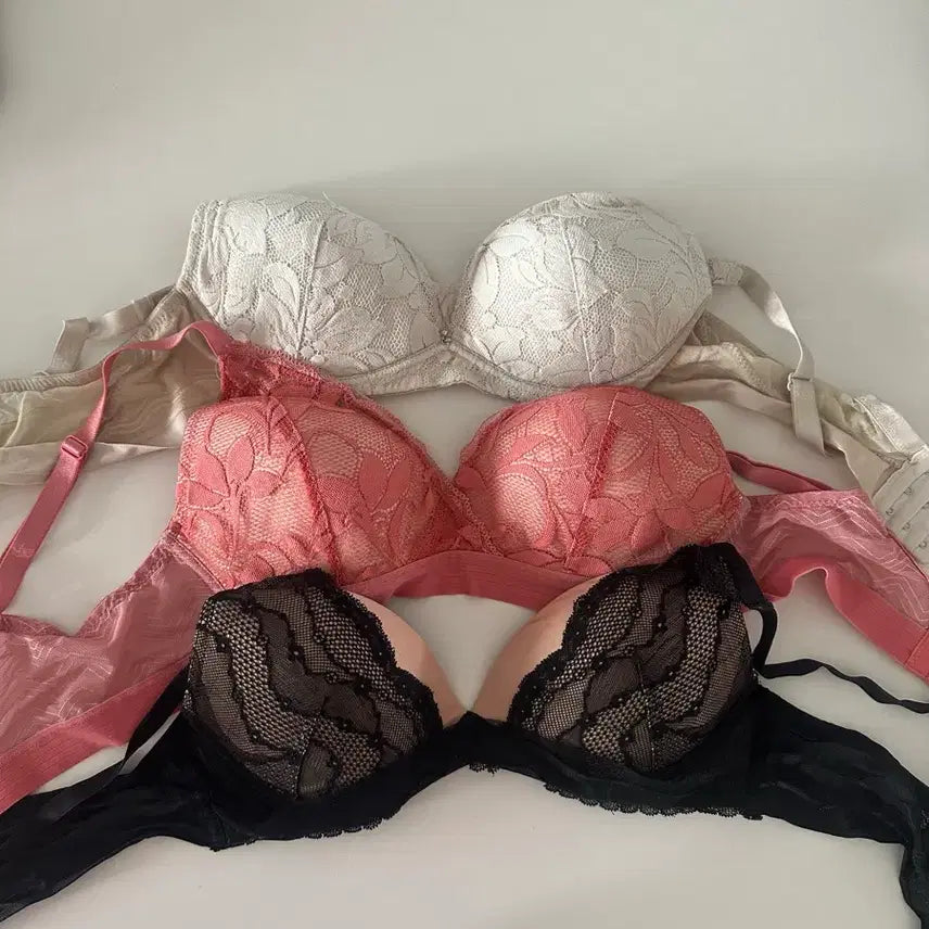 [BUNJANG] Lace Design Bra 3-Pack (Size 80B) / 속옷 브라
