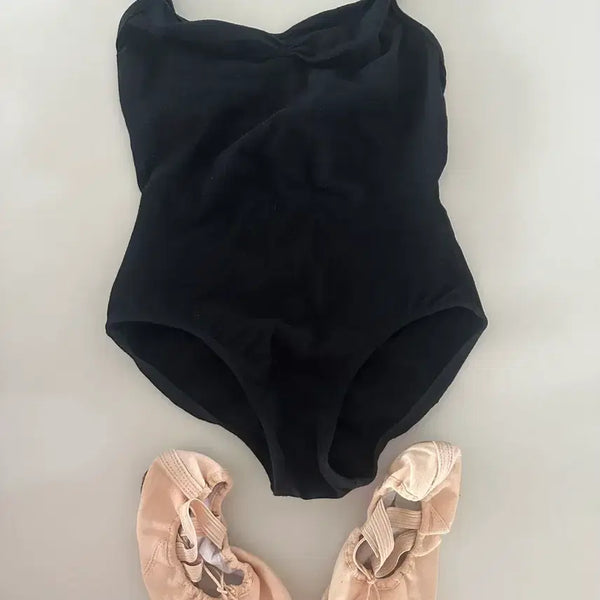 [BUNJANG] Black Leotard and Pink Ballet Shoes Set / 발레복(레오타드, 슈즈)