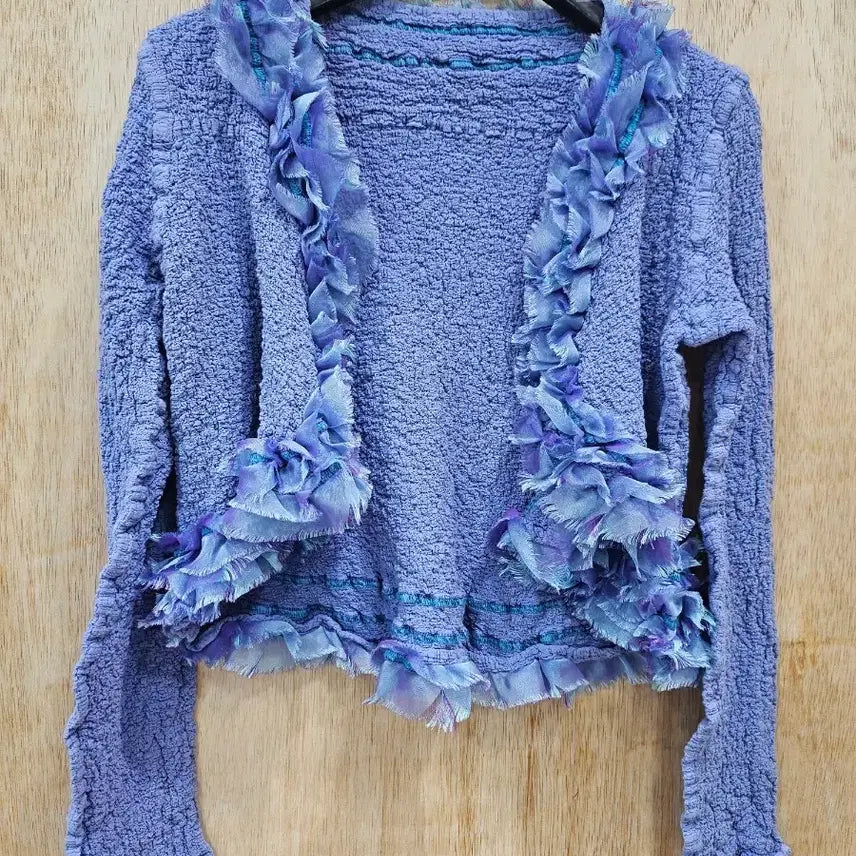 [BUNJANG] ME ISSEY MIYAKE Lavender Frill Detail Cardigan Setup / me ISSEY MIYAKE  가디건 셋업