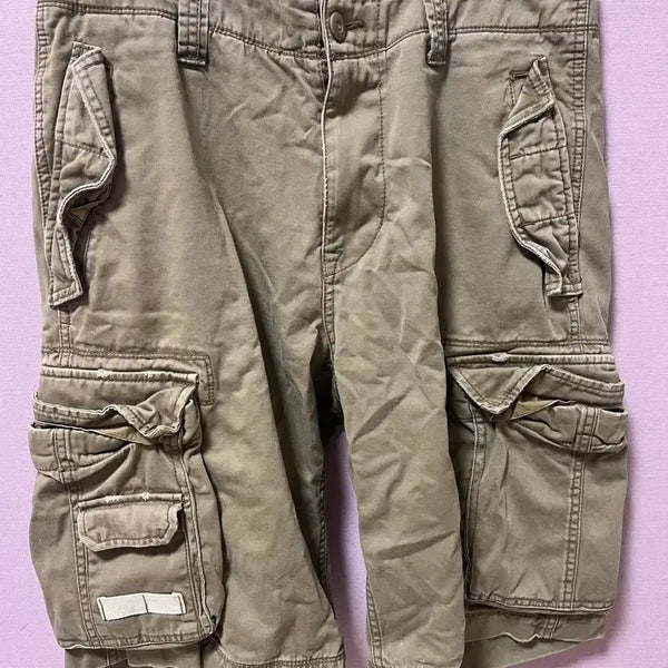 [BUNJANG] Khaki Bermuda Cargo Shorts / 카키색 버뮤다 카고 반바지 남성