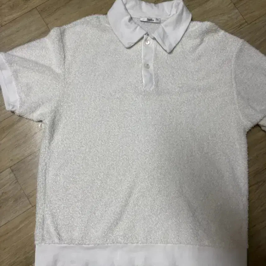[BUNJANG] Tyle White Short Sleeve Terry Polo T-Shirt / 타일레 화이트 반팔 테리 폴로티