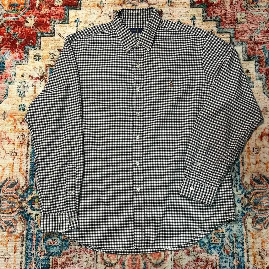 [BUNJANG] Polo Ralph Lauren Embroidered Logo Gingham Check Shirt XL / [XL] 폴로 랄프로렌 자수로고 깅엄 체크셔츠