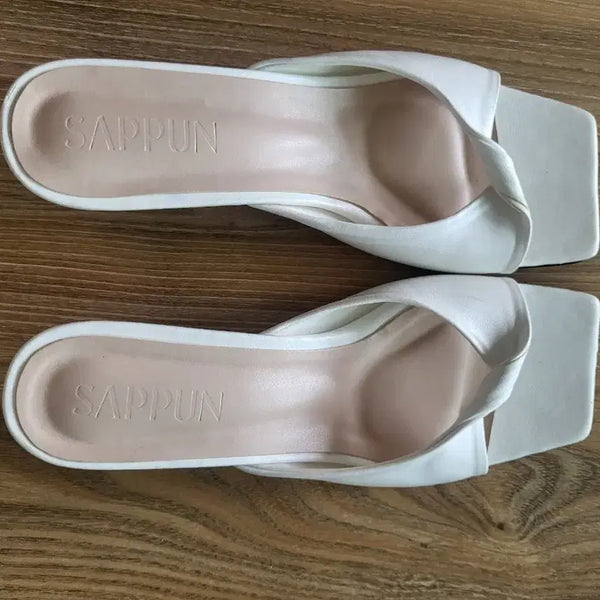 [BUNJANG] SAPPUN Mule Sandals White / 사뿐 뮬 샌들 화이트