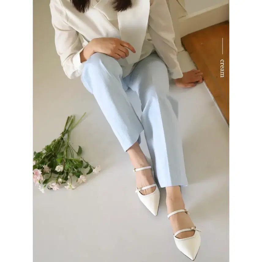 [BUNJANG] Love Dewey Two-Strap Mary Jane Heels Cream / 러브듀이 투스트랩 메리제인 5cm 크림