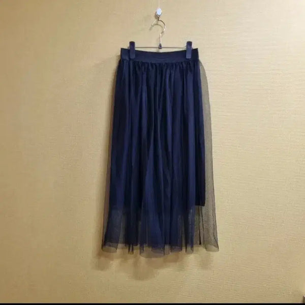 [BUNJANG] Chiffon Lace Long Skirt / 쉬폰 레이스 롱스커트 롱치마 허리 밴딩 고딕 고스