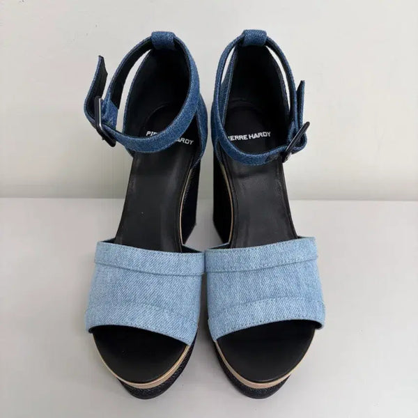 [BUNJANG] Pierre Hardy Charlotte Sun Denim Platform Sandals / [정품] 피에르하디 샬롯 선 데님 플랫폼 샌들 230
