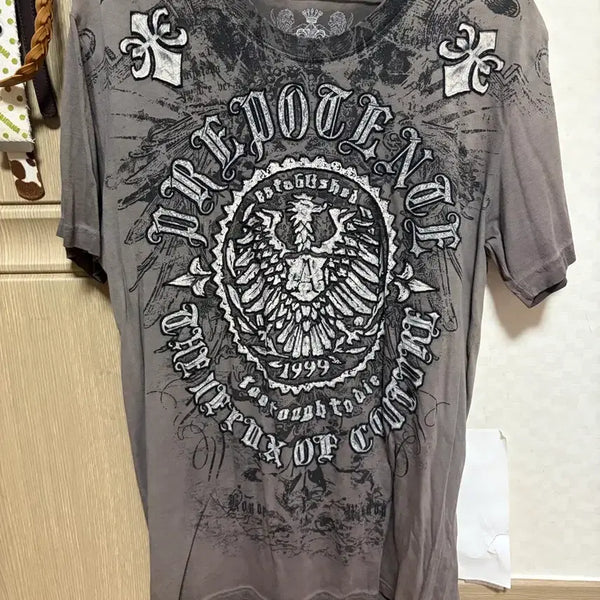[BUNJANG] Prepotente Vintage Punk Hip-Hop T-Shirt Charcoal / prepotente 빈티지 펑크 힙합 반팔티 차콜 버카루깔