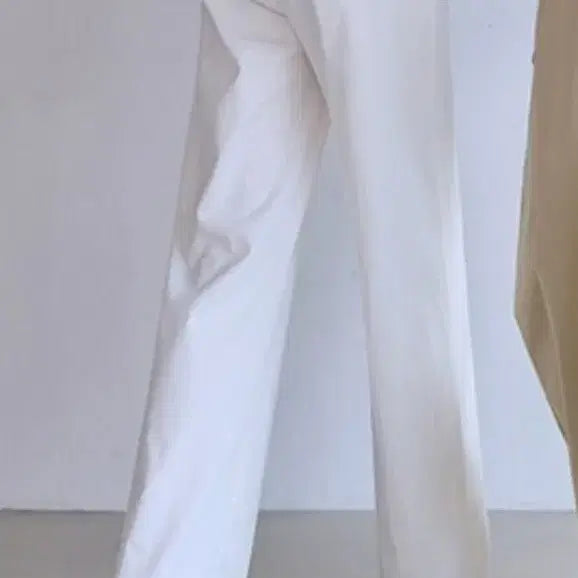 [BUNJANG] Dodry Tencel Lyocell White Wide Pants (Short Length, L/66) / 새상품 도드리 텐셀 리오셀 화이트 와이드 팬츠 숏기장 L사이즈(66)