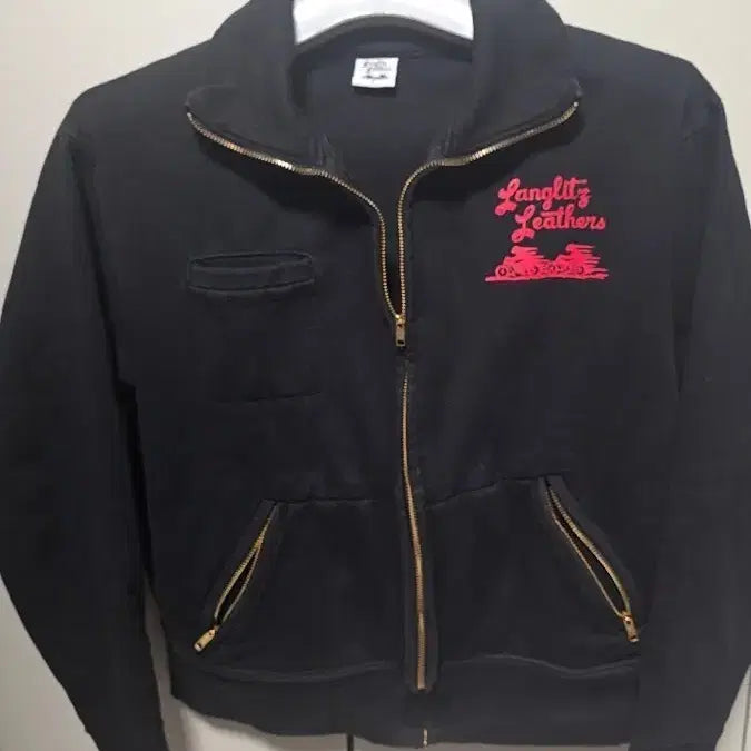 [BUNJANG] Langlitz Leathers Zip-Up Sweat Jacket Black L / 랑그리츠 집업 스웻 자켓 L