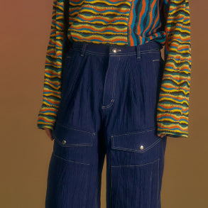 [BUNJANG] Andersson Bell Fallen Denim Cargo Pants Blue / [판매] [48] 앤더슨벨 폴른 데님 카고 팬츠 블루