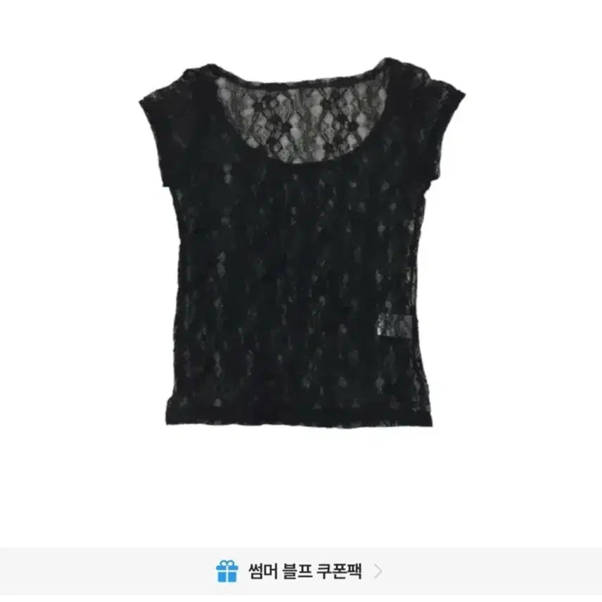 [BUNJANG] Ablley Flower Lace Half T-shirt Black & Blue Set / 에이블리 플라워 레이스 하프 티셔츠 블랙&블루