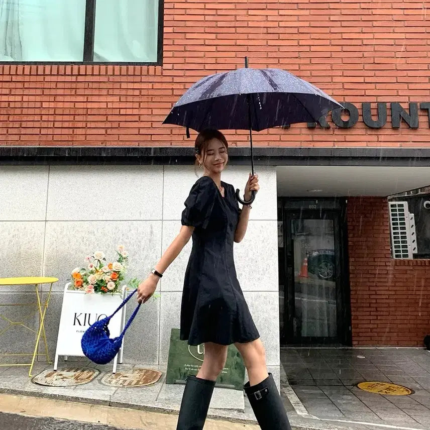 [BUNJANG] Waterproof Puff Mini Dress, Size M / 워터프루 퍼프 미니원피스 M사이즈 (새상품)