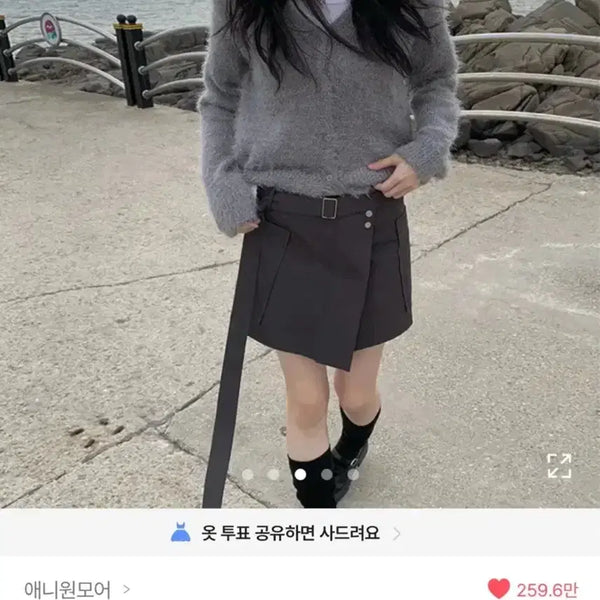 [BUNJANG] Aniewhere Angora Cardigan Grey / 애니원모어 앙고라 가디건 그레이