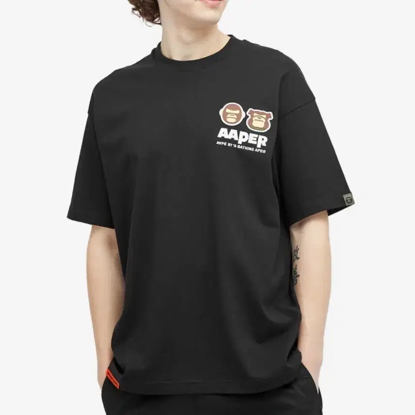 [BUNJANG] AAPE Short Sleeve T-Shirt Black / 에이프 블랙 반팔 팝니다