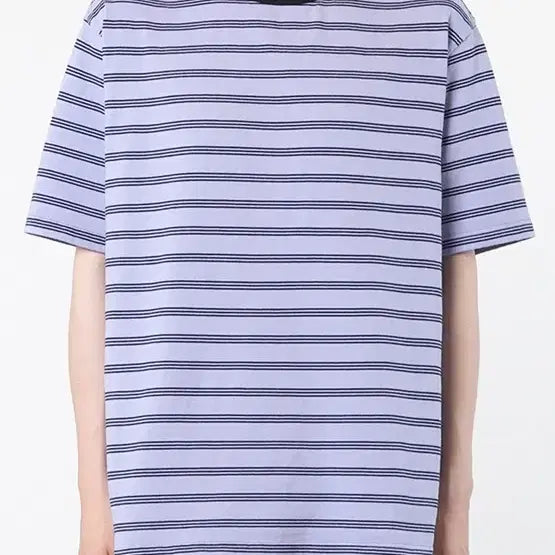 [BUNJANG] Years Ago Kubeka Stripe Short Sleeve T-Shirt Lavender / L) 이얼즈어고 쿠베이카 스트라이프 반팔 티셔츠 연보라