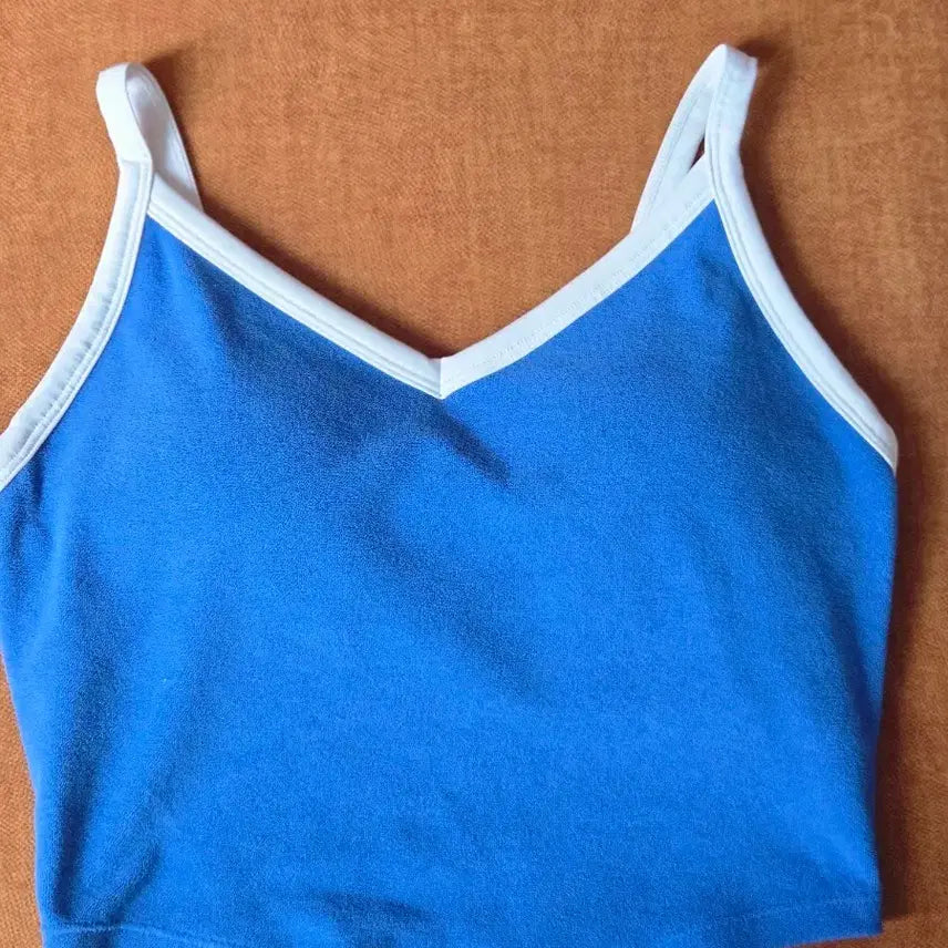 [BUNJANG] Xexymix Summer Terry V-Neck Crop Top S (44-55) / 젝시믹스] 썸머 테리 브이넥 크롭탑 S(44~55)