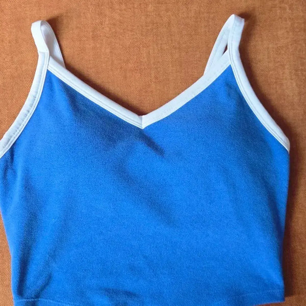 [BUNJANG] Xexymix Summer Terry V-Neck Crop Top S (44-55) / 젝시믹스] 썸머 테리 브이넥 크롭탑 S(44~55)