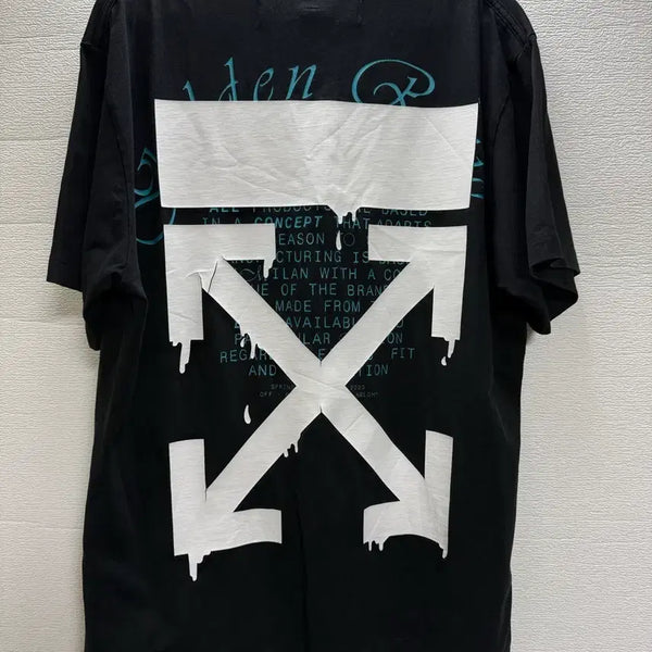 [BUNJANG] Off-White 20SS Dripping Arrows T-Shirt Black / 오프화이트 20ss 드리핑 애로우 반팔 블랙 (오버핏 사이즈)