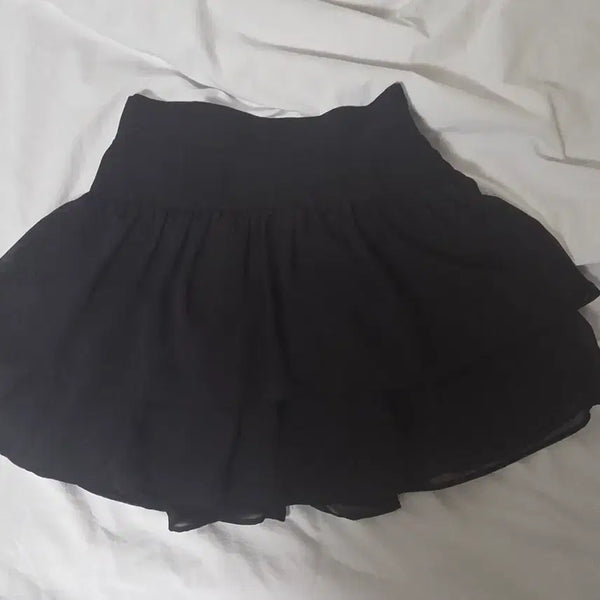 [BUNJANG] 3Times Swan Chiffon Skirt Black S / 실사o) 쓰리타임즈 스완 쉬폰 스커트 블랙 S