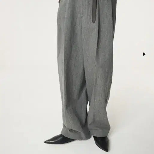 [BUNJANG] Recto Quincy Belted Pants Melange S / 렉토 퀸시 벨티드팬즈 멜그 S