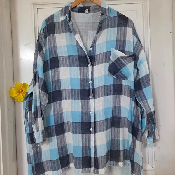 [BUNJANG] Plus Size Linen Shirt Jacket / 여름 시원한 고급스러운 디자인이쁜. 빅사이즈마. 린넨  남방셔츠자켓