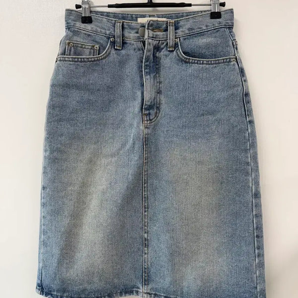 [BUNJANG] Blue Denim Midi Skirt / 청 데님 미디스커트