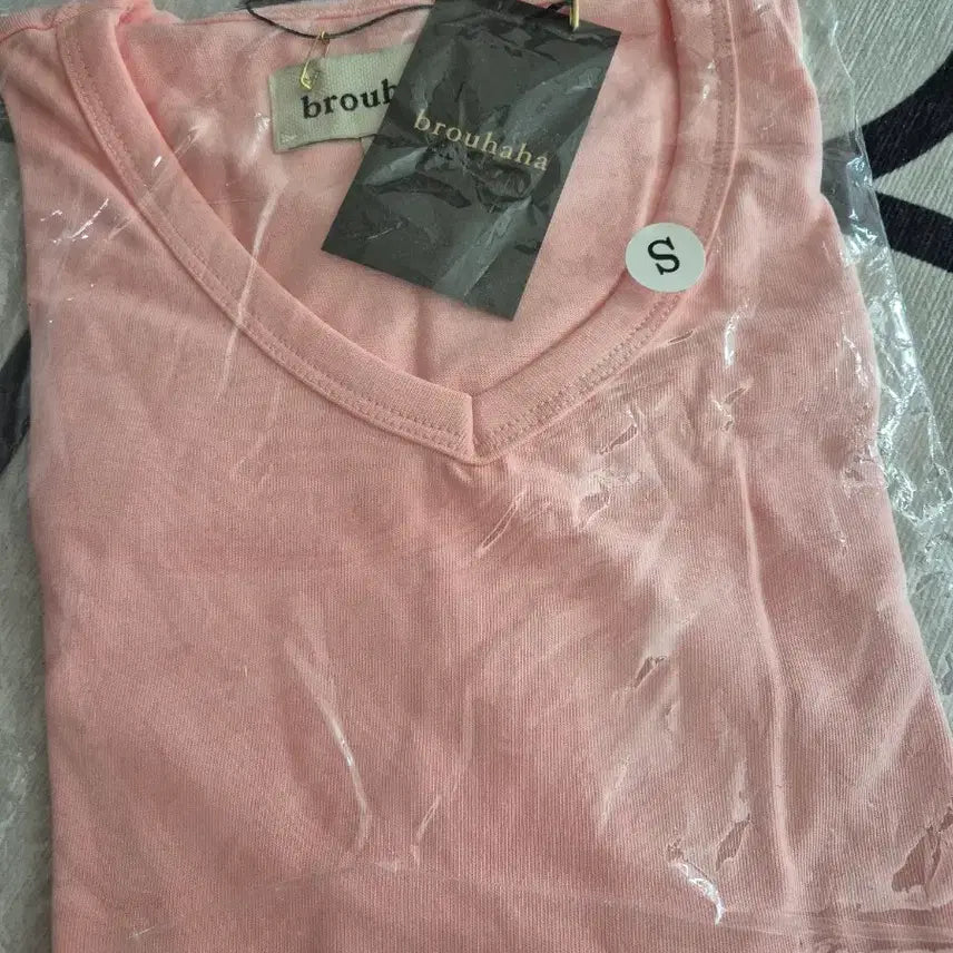 [BUNJANG] Bruhaha Pink Short-Sleeve T-Shirt (Size S) / 부루하하