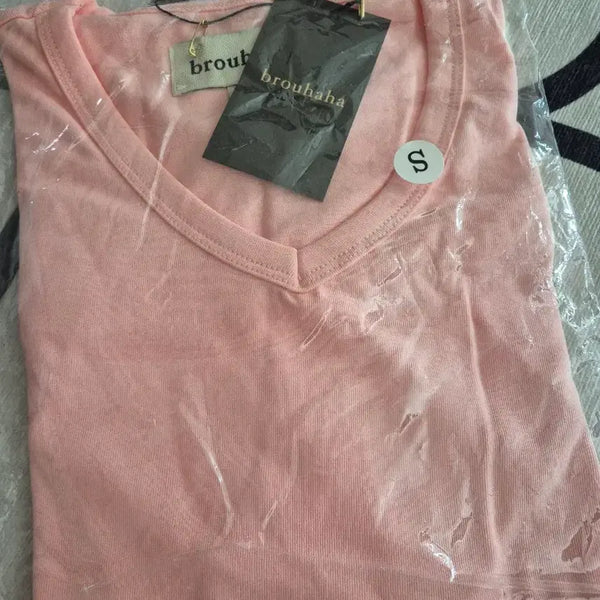 [BUNJANG] Bruhaha Pink Short-Sleeve T-Shirt (Size S) / 부루하하