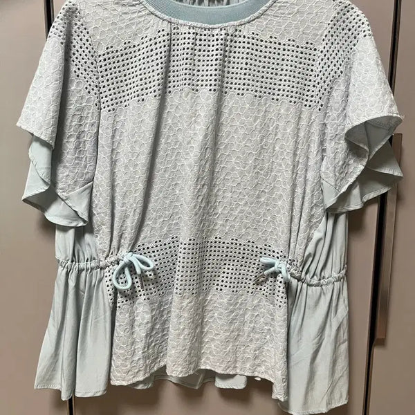 [BUNJANG] SOUP Lace Short-Sleeve T-Shirt / 숲 블라우스 SOUP 반팔 티셔츠 쉬즈미스 잇미샤