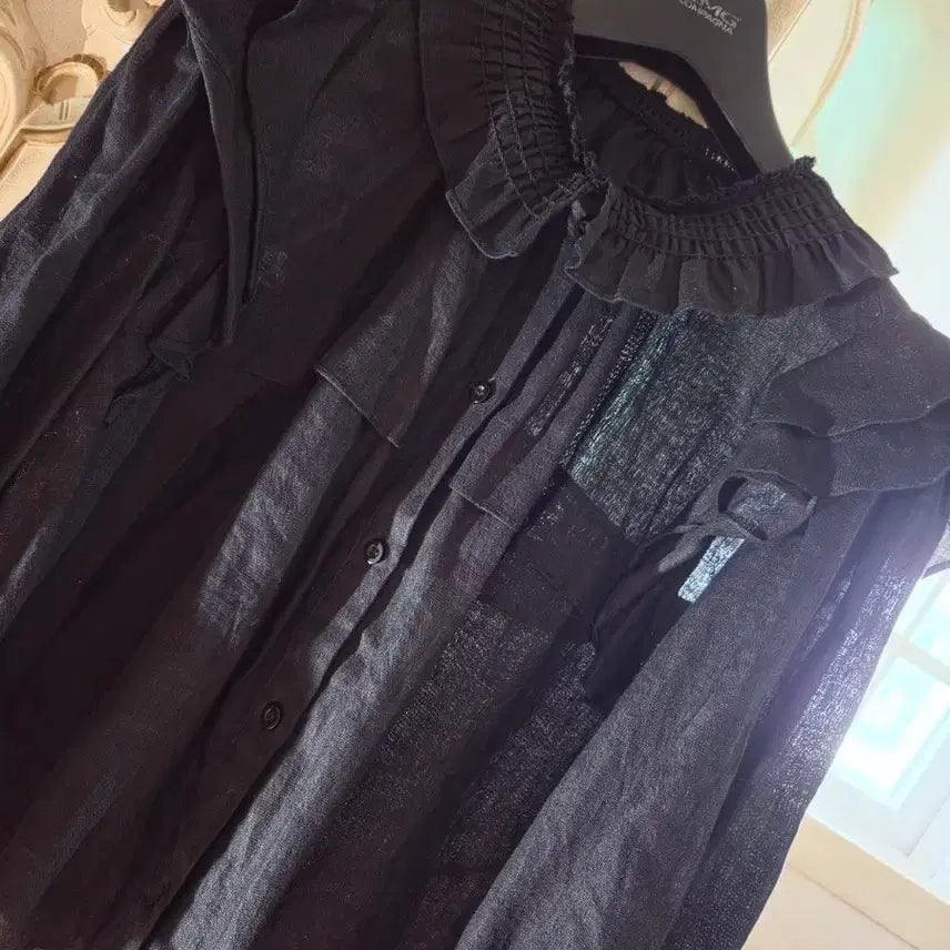 [BUNJANG] Black Marble Linen Blouse / 마블라우스      린넨블라우스     블랙마블라우스   블랙블라우스