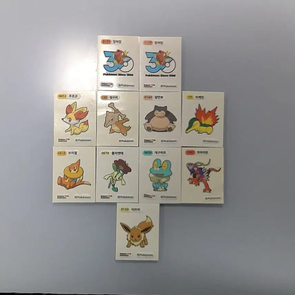 [BUNJANG] Various Pokemon 'Tteu-tteu-sil' Sticker Bundle / 잉어킹,잠만보,개구마르,이브이 등 띠부띠부실 일괄 팝니다