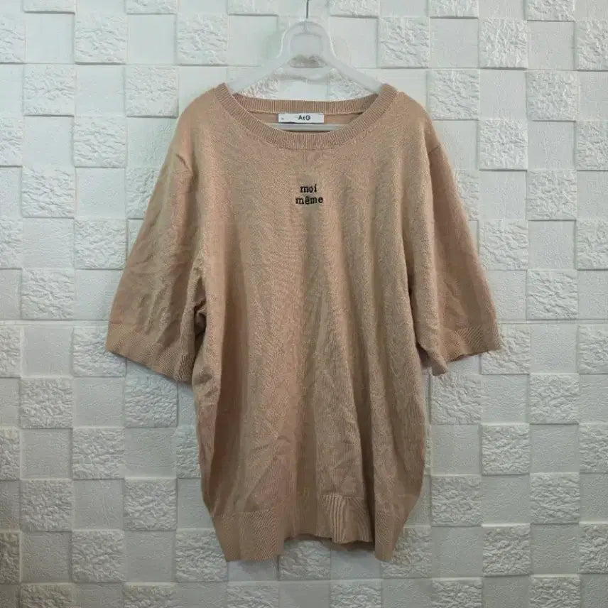 [BUNJANG] AIG Short Sleeve Knit Bebe Embroidery / AIG 반팔 니트 모베베 자수