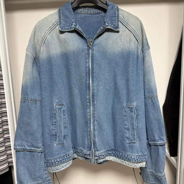 [BUNJANG] Juun.J Oversized Crop Denim Jacket / 준지 오버핏 크롭데님자켓