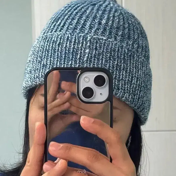 [BUNJANG] Handmade Organic Knitted Beanie Hat / 핸드메이드 오가닉 손뜨개 비니모자