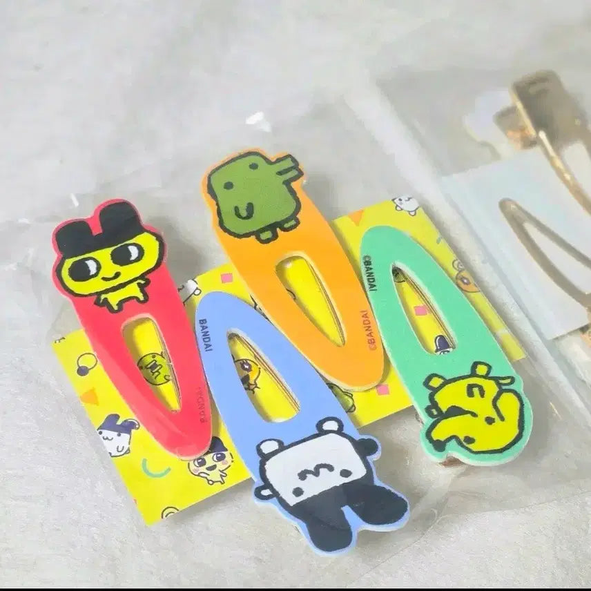 [BUNJANG] Tamagotchi Clip Hair Pins (Set of 4) / 다마고치 클립 집게 헤어핀 4p