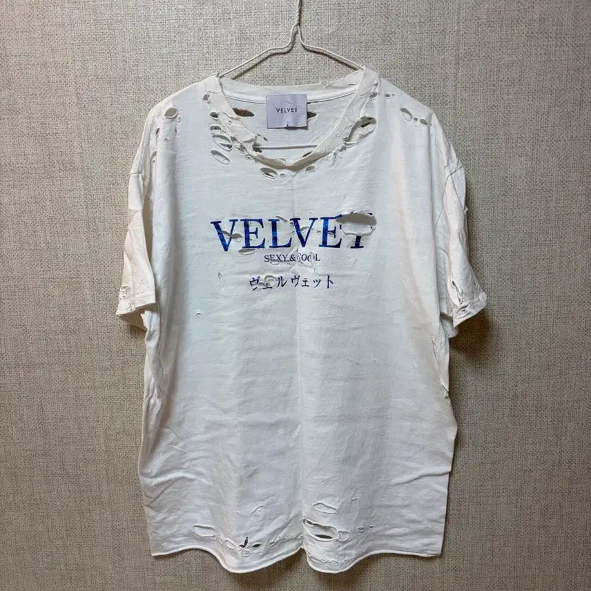 [BUNJANG] Midorikawa Velvet T-Shirt / 미도리카와 벨벳 티셔츠
