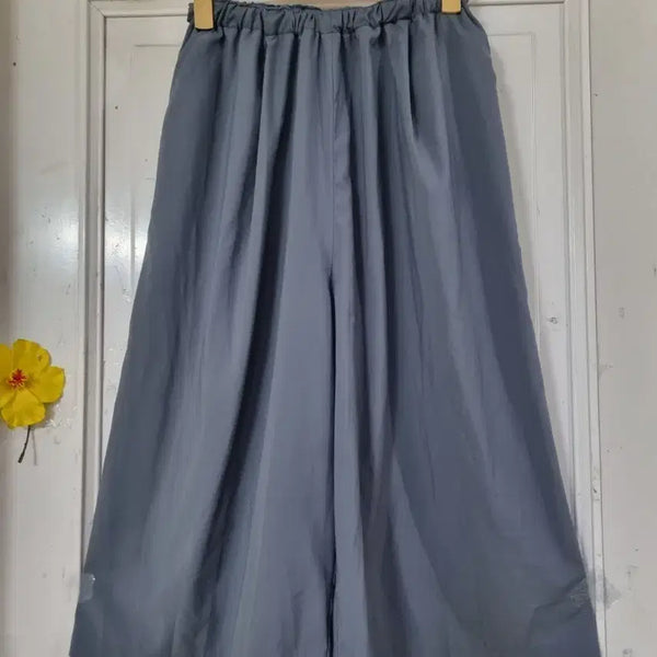 [BUNJANG] Summer Relaxed Fit Spandex Waistband Wide Pants / 여름 시원한 핏이이쁜  스판 밴딩  통바지.