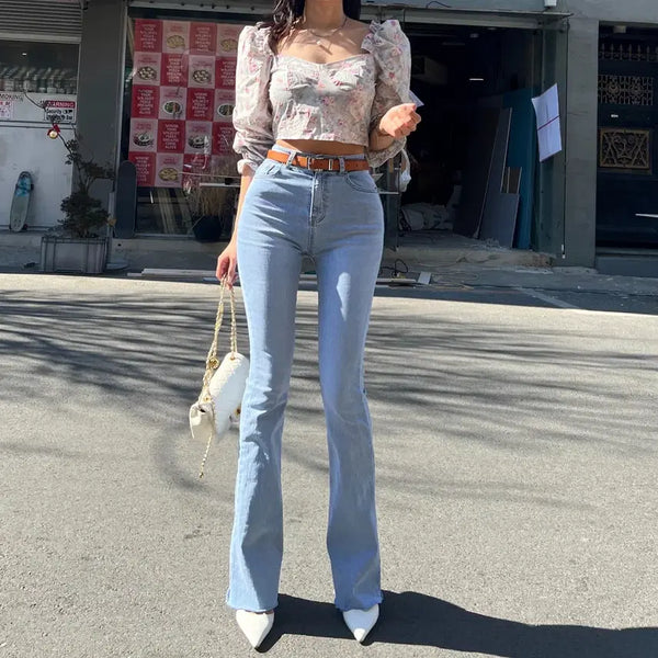 [BUNJANG] High-Waist Bootcut Jeans with Pelvic Pad / 새상품! 골반패드 하이웨스트 부츠컷 청바지