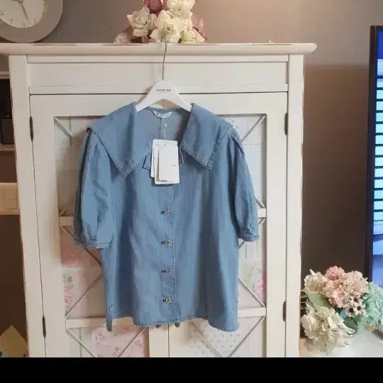 [BUNJANG] It Misha Denim Blouse Shirt / 잇미샤 데님 블라우스 셔츠/55-66 새상품