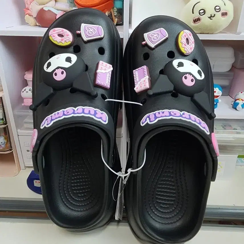 [BUNJANG] Sanrio Kuromi Black Platform Mules (240mm) / 정품  쿠로미 블랙 플랫폼 뮬 240