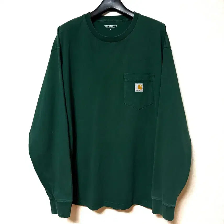 [BUNJANG] Carhartt Pocket Long Sleeve T-Shirt Green / [L,100]칼하트 포켓 긴팔티 롱슬리브 그린
