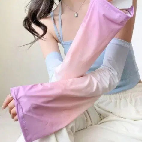 [BUNJANG] UV Protection Cooling Arm Sleeves with Hand Coverage / 통 넓은 자외선 차단 쿨토시