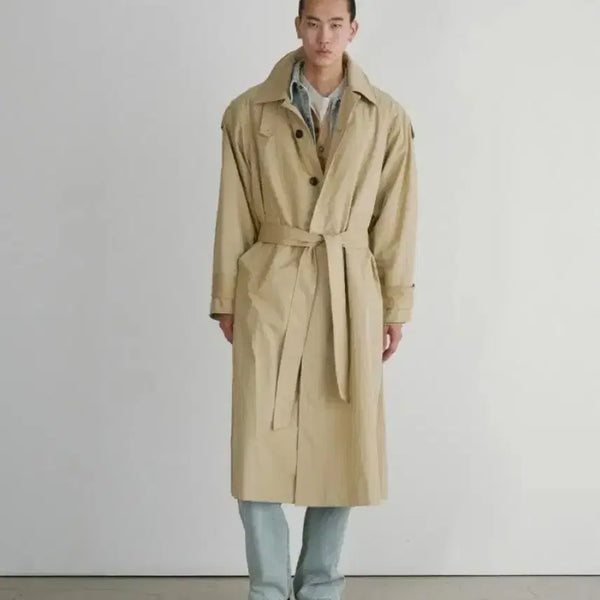 [BUNJANG] Recto Jack Over Trench Coat Beige / 렉토 잭 오버 트렌치코트 베이지 1