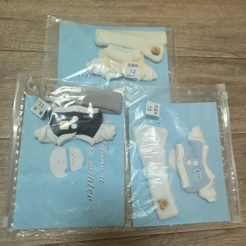 [BUNJANG] 10cm Doll Clothes Baseball Jumper Scarf Set (3 Outfits) / 10cm 인형옷 야옹캣옷장 야구점퍼 목도리 세트 3벌 원가이하