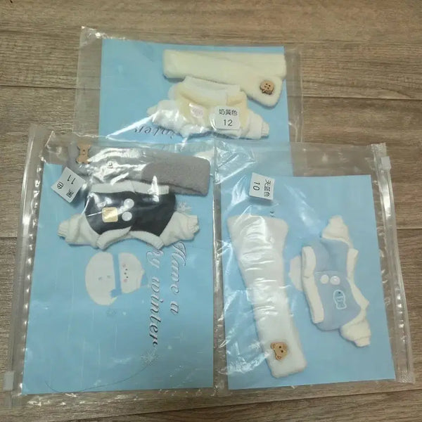 [BUNJANG] 10cm Doll Clothes Baseball Jumper Scarf Set (3 Outfits) / 10cm 인형옷 야옹캣옷장 야구점퍼 목도리 세트 3벌 원가이하