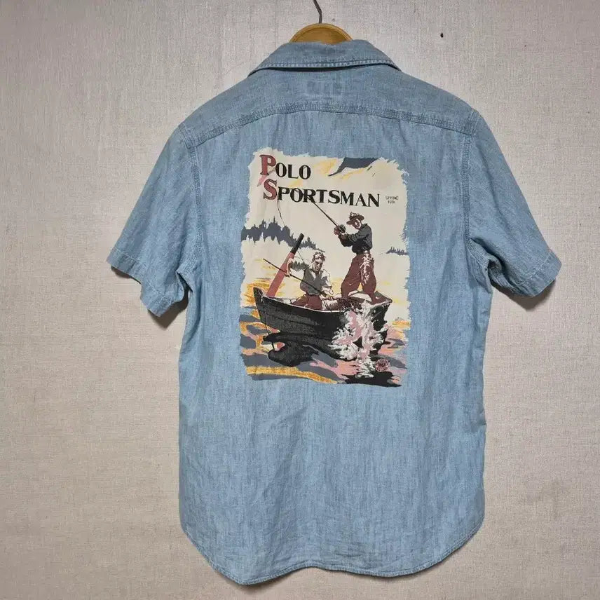 [BUNJANG] Polo Ralph Lauren Cotton "POLO SPORTSMAN" Graphic Short Sleeve Shirt / Polo Ralph Lauren 폴로 삼브레인 m