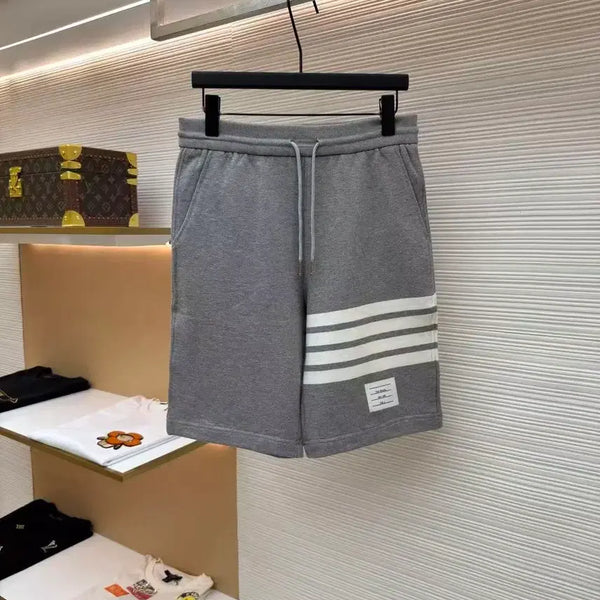 [BUNJANG] Thom Browne Cotton Loopback Engineered Stripe Sweat Shorts Light Grey / 톰브라운 코튼 루프백 니트 엔지니어드 사선 스웨트쇼츠 라이트 그레이 매장구매