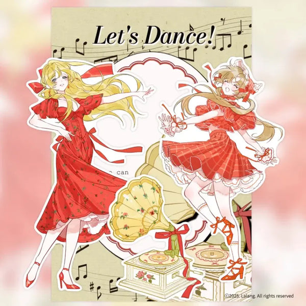 [BUNJANG] Lalrang 'Let's Dance!' Red Phonograph Sticker / [랄랑] 조각스티커